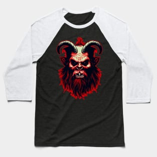 Vintage Krampus Christmas Holiday Horror Graphic Baseball T-Shirt